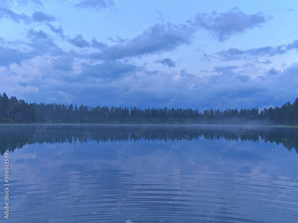 Beautiful lakeside view in Finland