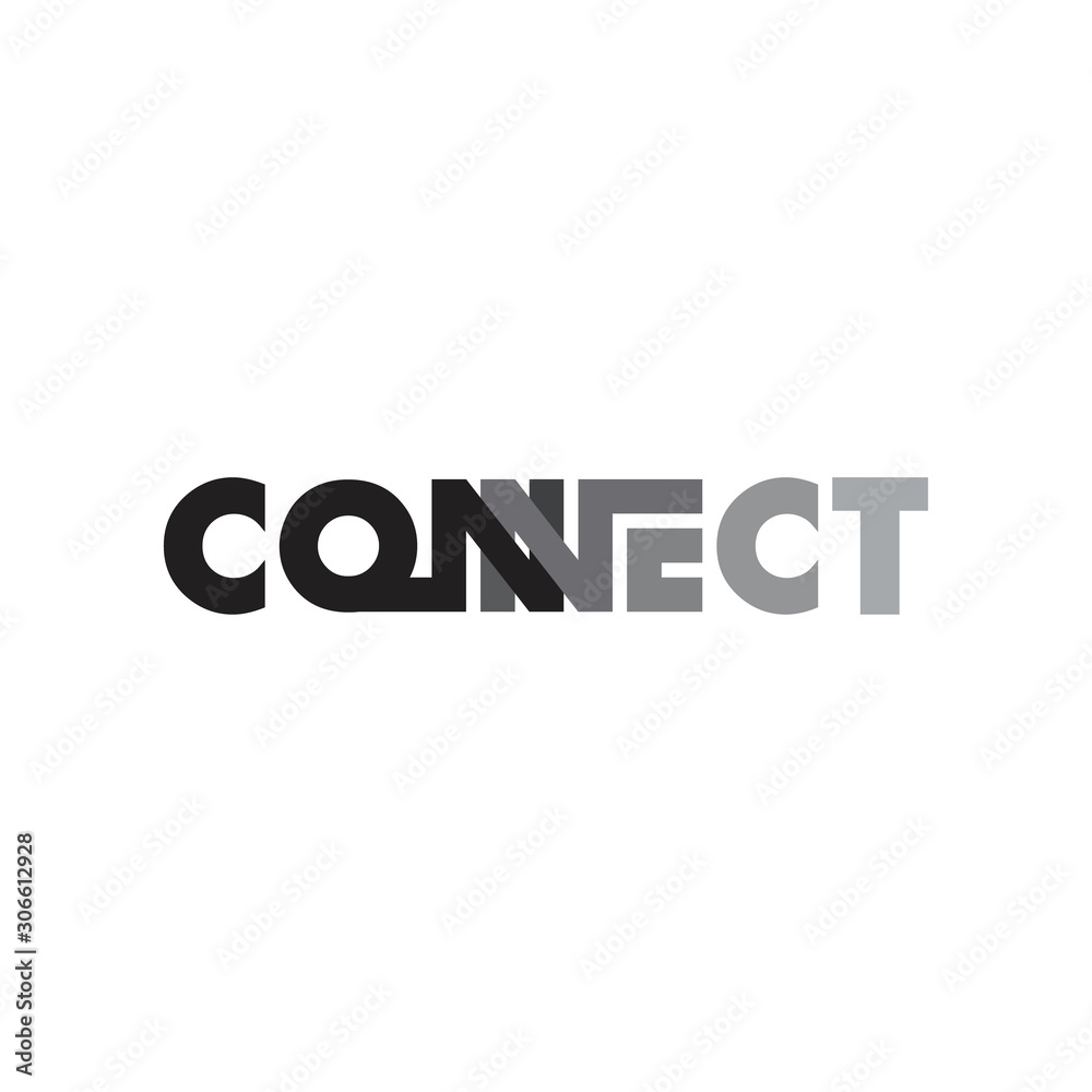 CONNECT letter logo design vector CONNECT letter logo design vector