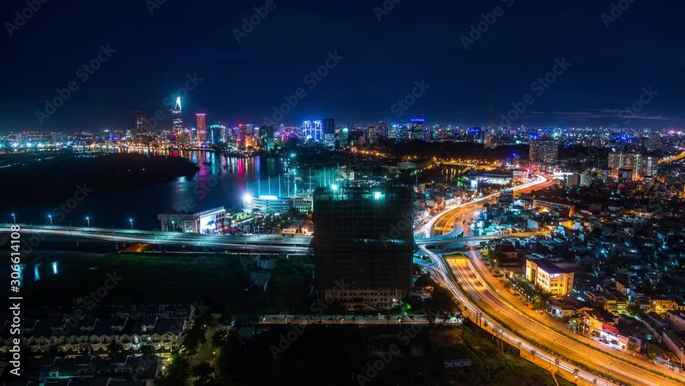 Ho Chi Minh City downtown, Vietnam day to night time lapse Ho Chi Minh City downtown, Vietnam day to night time lapse
