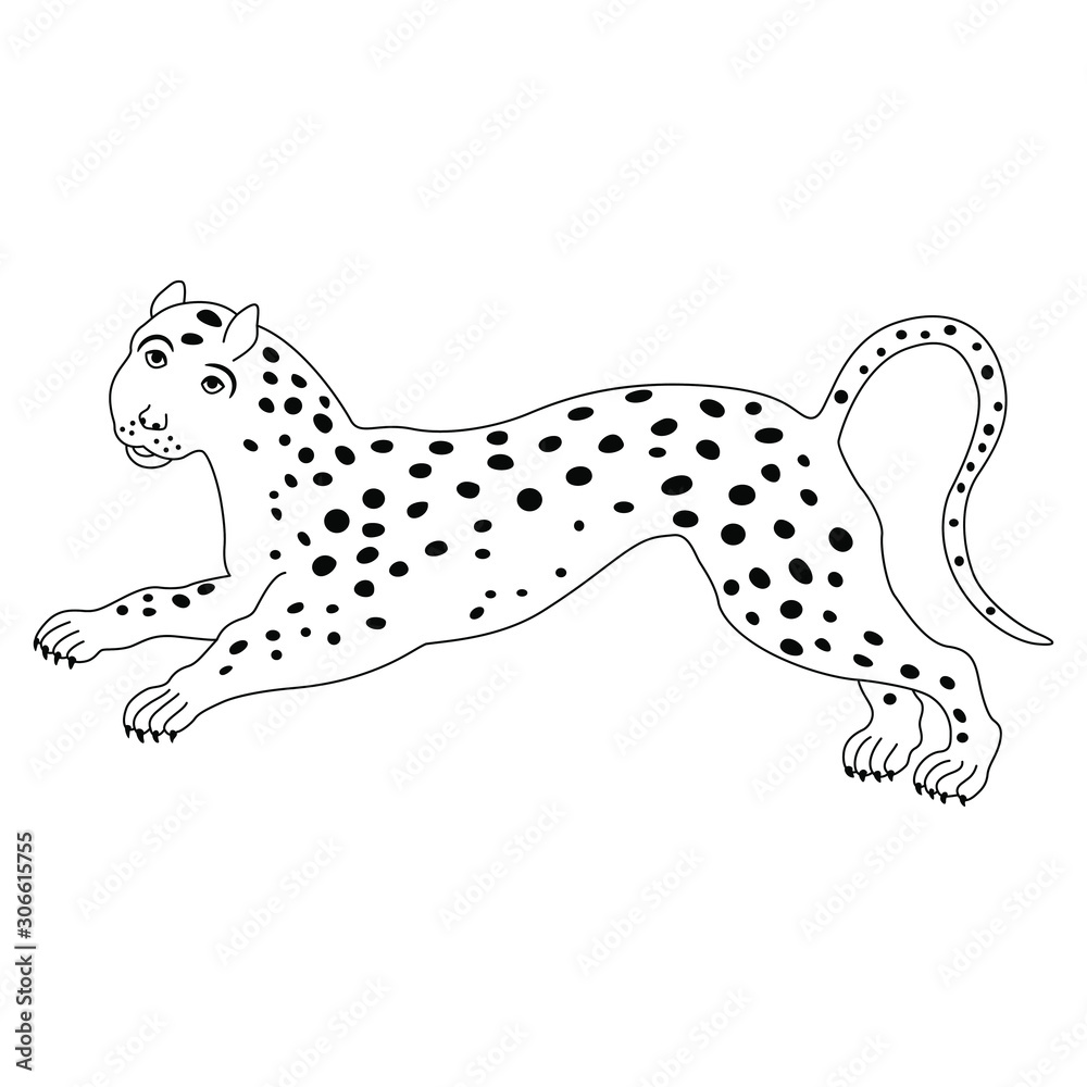 leopard running drawing