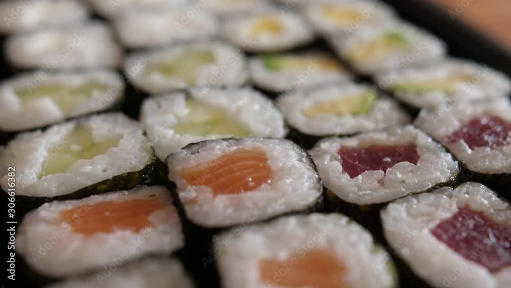 fresh sushi roll take away 4k fresh sushi roll take away 4k