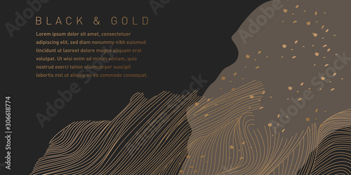 Black and Gold Pattern Background