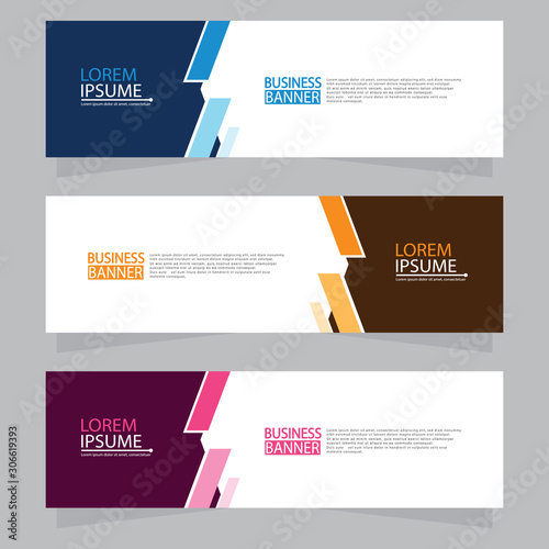 Vector abstract design web banner template. Web Design Elements - Header Design. Abstract geometric web banner template on grey background.Modern banner.