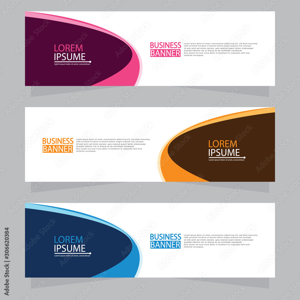 Vector abstract design web banner template. Web Design Elements - Header Design. Abstract geometric web banner template on grey background.Modern banner.