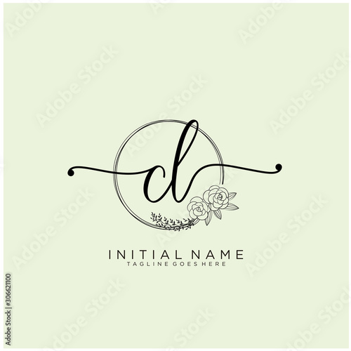 CL Letter Initial beauty monogram and elegant logo design, handwriting logo of initial signature, wedding, fashion, floral and botanical with creative template design.