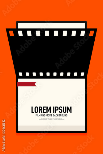 Movie and film poster design template background vintage retro style