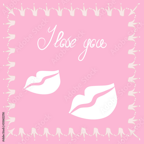 Lettering I love you - declaration of love on Valentines Day