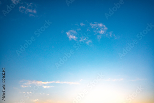 Evening sky with white clouds. Evening sky with copy space.