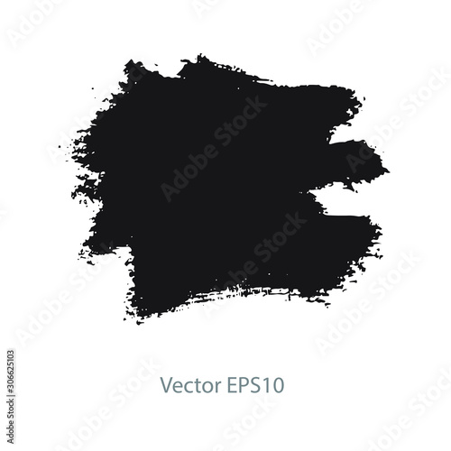 brush strokes watercolor background. Vector black paint © puttipong1v