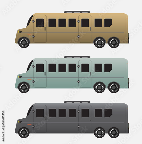 Set of Super Long Passenger limousine Van