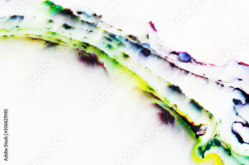 Modern painting in the technique of Ebru and suminagashi. Abstract drawings on water with acrylic paints.Marble liquid texture.