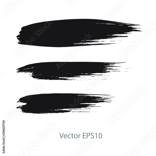 brush strokes watercolor background. Vector black paint