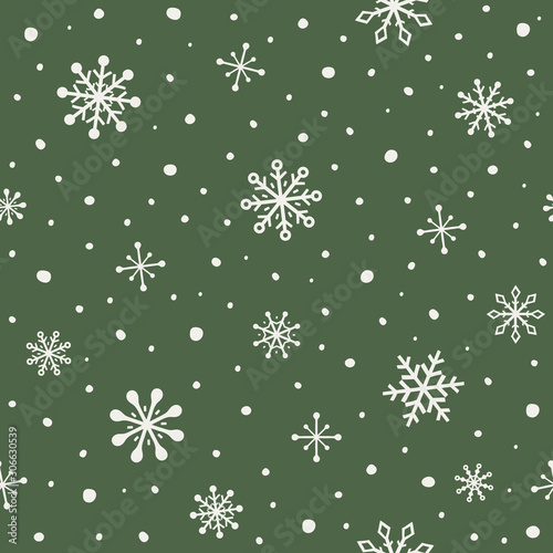 Pattern with snowflakes. Christmas background or wrapping paper. Vector