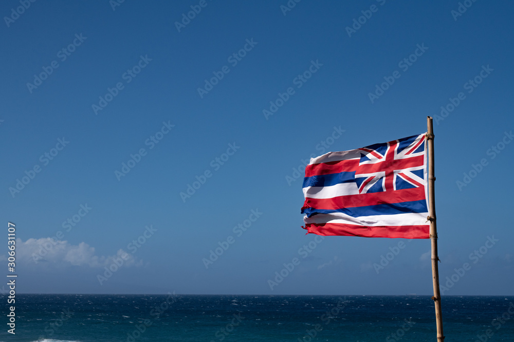 Fototapeta premium Hawaiian flag in the wind