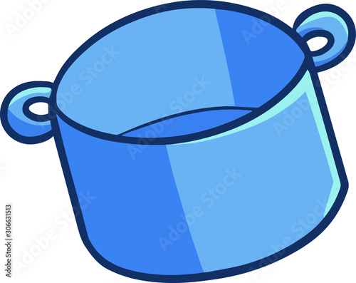 Funny and cute big blue pot for soup cooking