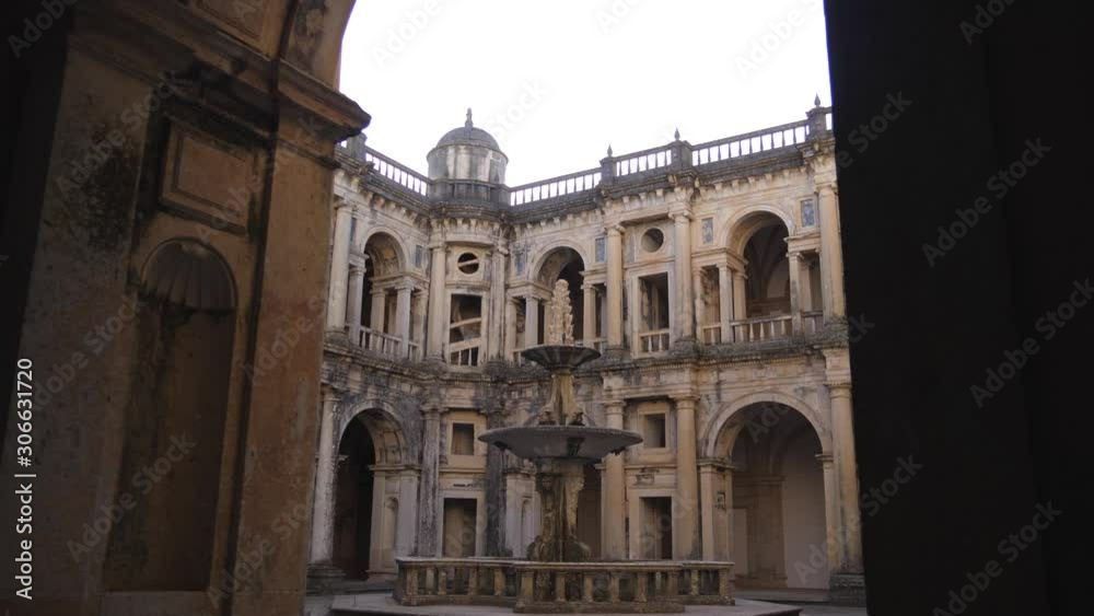cloister columns gothic templar knights castle and convent of christ tomar portugal 4k cloister columns gothic templar knights castle and convent of christ tomar portugal 4k