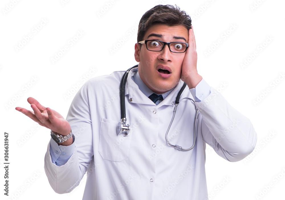Young male doctor isolated on white background Young male doctor isolated on white background