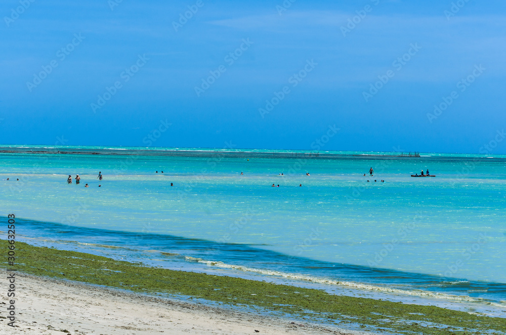 Gorgeous view of Maceio beach with its Caribbean blue waters