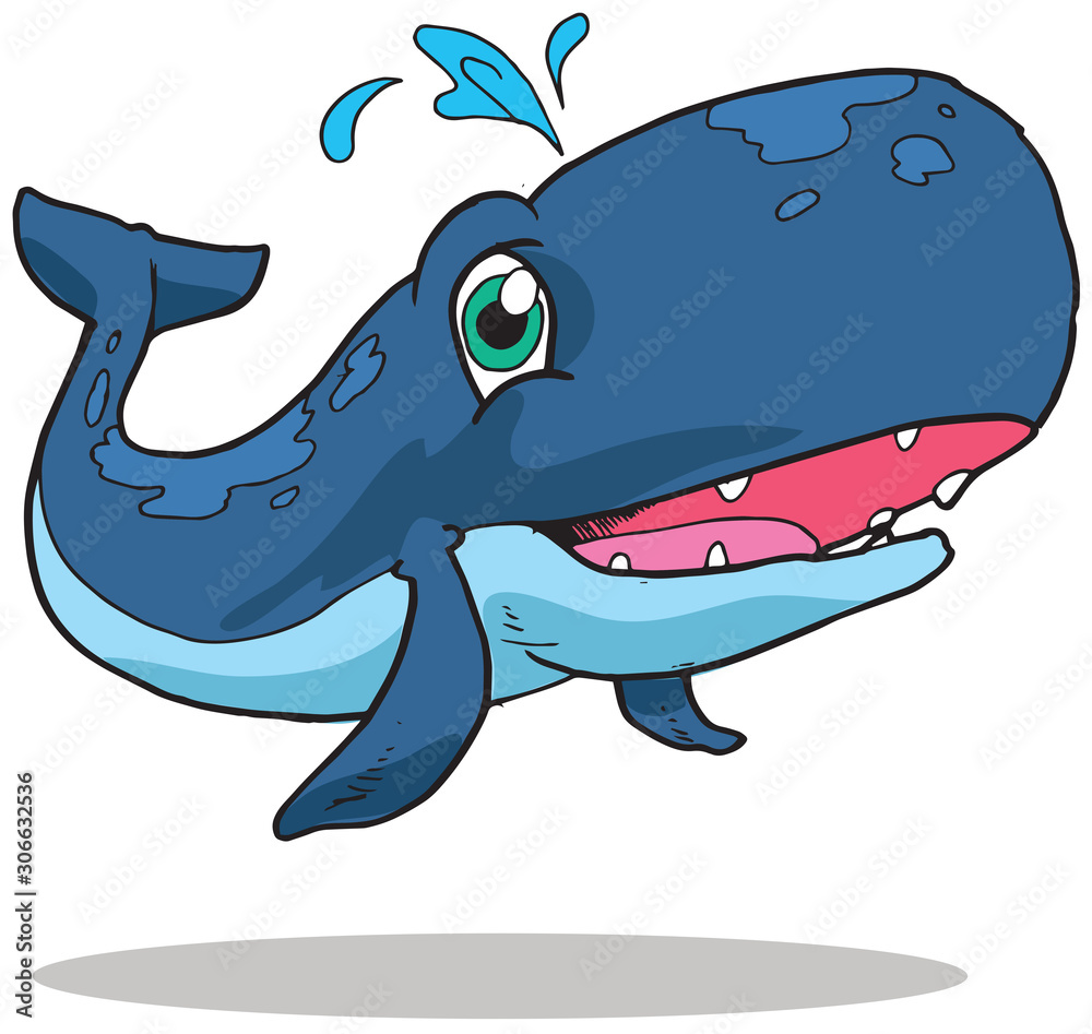 Naklejka premium Cute Whale Vector Illustration