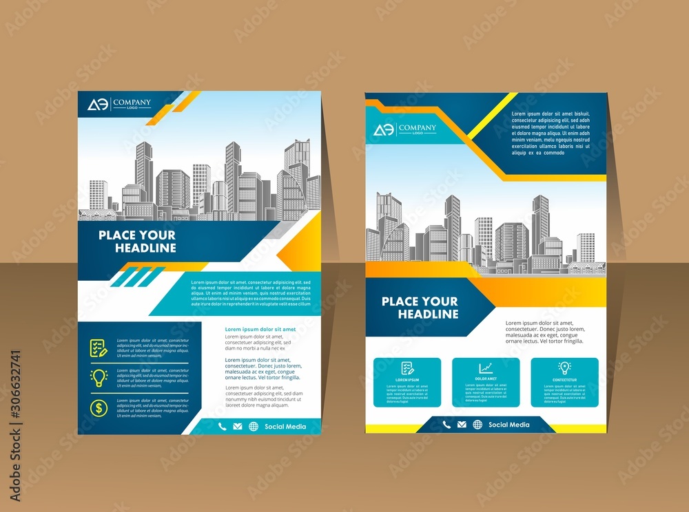 A modern business cover brochure layout with shape vector illustration A modern business cover brochure layout with shape vector illustration