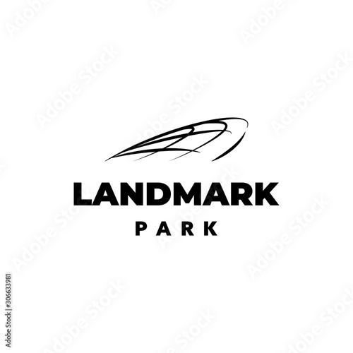 Abstract atrium roof logo template
