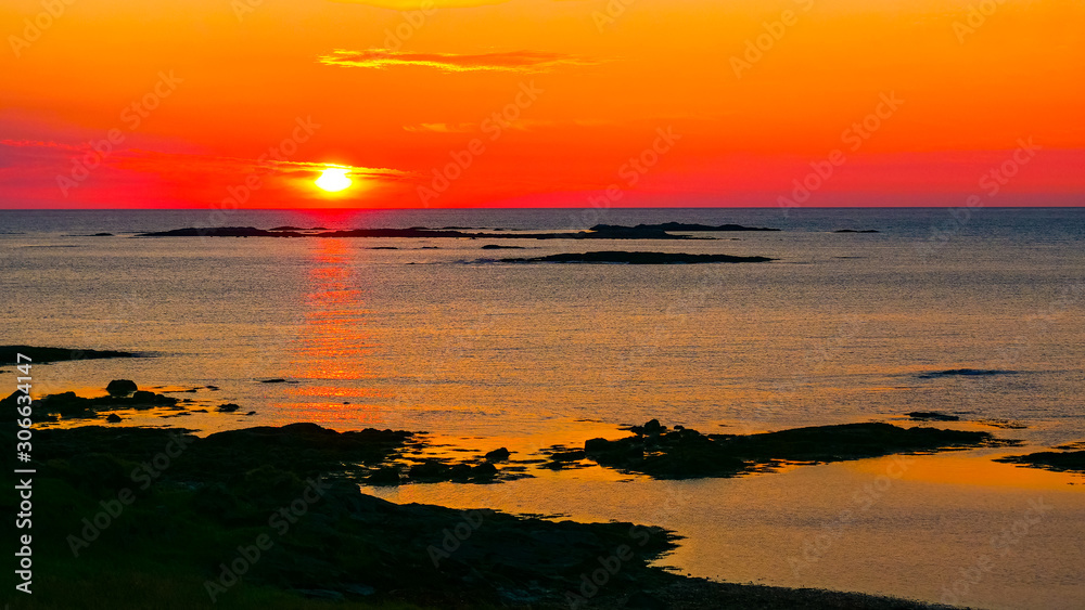 Seascape at midnight sun on Andoya, Norway Seascape at midnight sun on Andoya, Norway