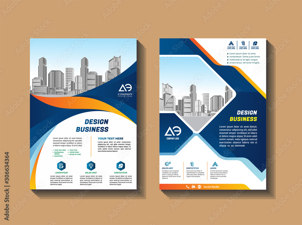 A modern business cover brochure layout with shape vector illustration A modern business cover brochure layout with shape vector illustration