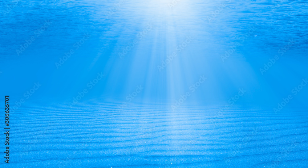 Obraz premium Blue Deep See Underwater Background