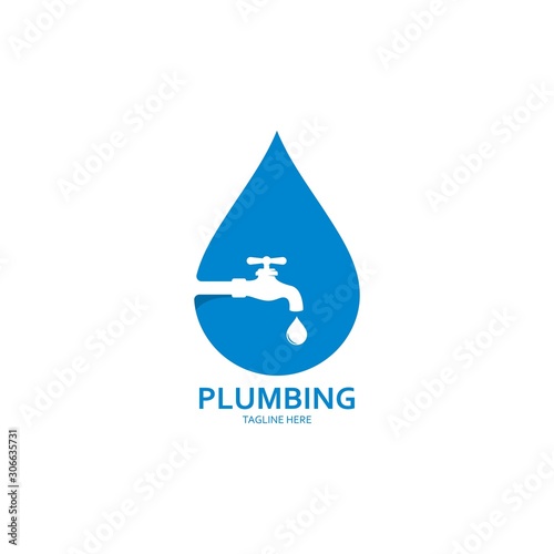 Plumbing logo vector icon illustration design 