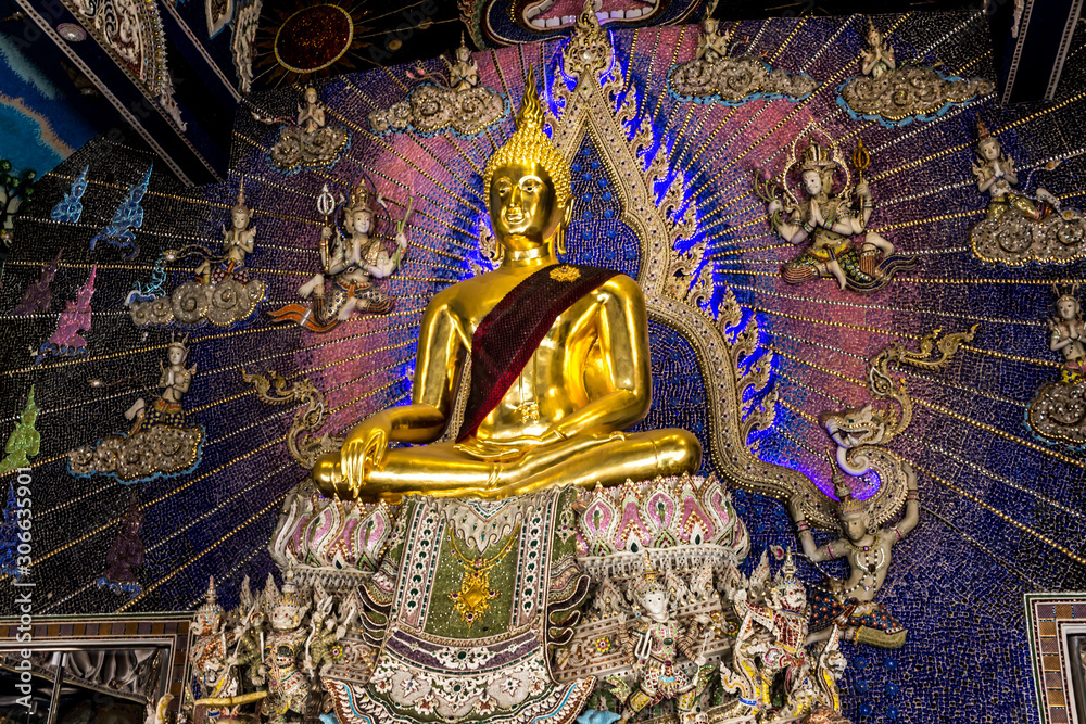 Buddha statue The Buddha image in the temple Bangkok ,Thailand.