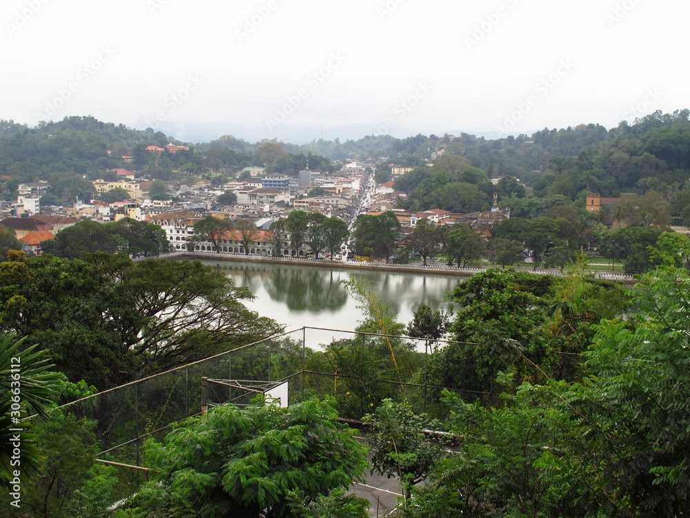 The view on Kandy Lake, Sri Lanka