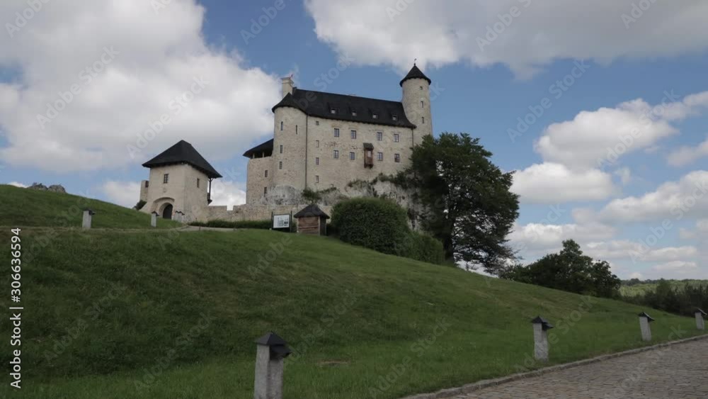 Time-lapse of Bobolice castle, one of the medieval castles of Eagles Nests Trail in Poland