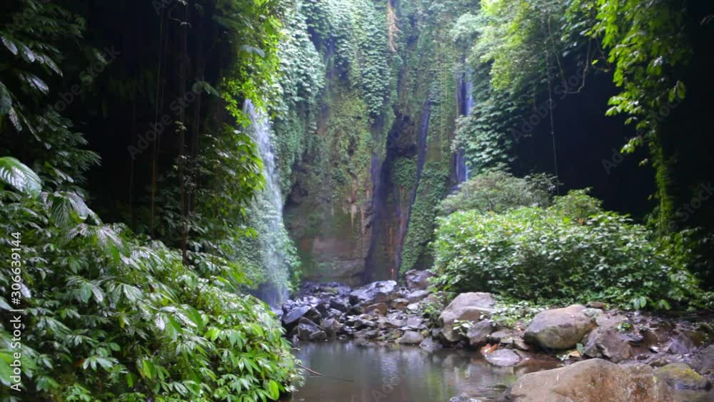 Bali sekumpul waterfall landmark in tropical rainforest Bali sekumpul waterfall landmark in tropical rainforest