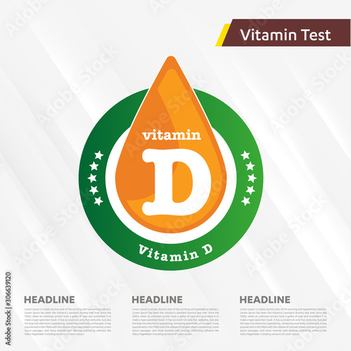 Vitamin D sun icon collection set, cholecalciferol. golden drop Vitamin complex drop. Medical for heath Vector illustration
