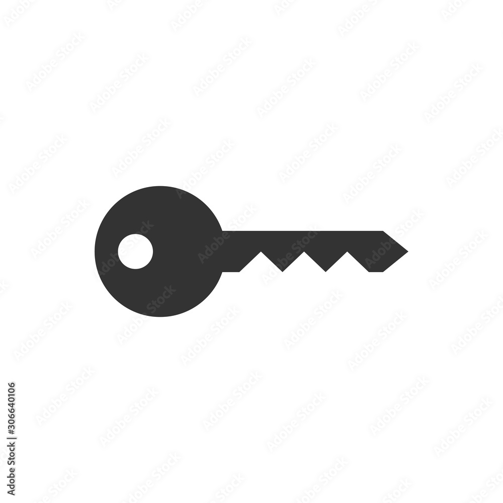 Key icon in flat style. Password vector illustration on white isolated background. Access business concept. Key icon in flat style. Password vector illustration on white isolated background. Access business concept.