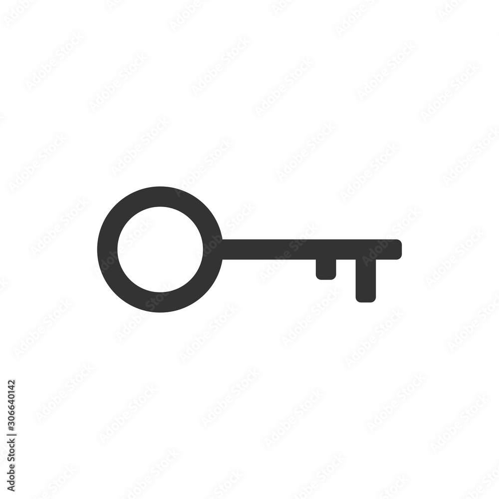 Key icon in flat style. Password vector illustration on white isolated background. Access business concept. Key icon in flat style. Password vector illustration on white isolated background. Access business concept.