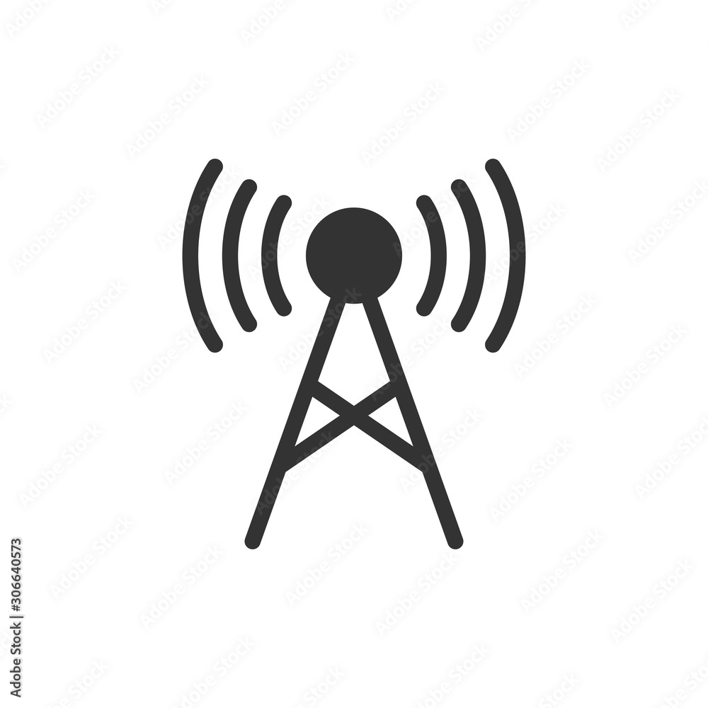Antenna tower icon in flat style. Broadcasting vector illustration on white isolated background. Wifi business concept. Antenna tower icon in flat style. Broadcasting vector illustration on white isolated background. Wifi business concept.
