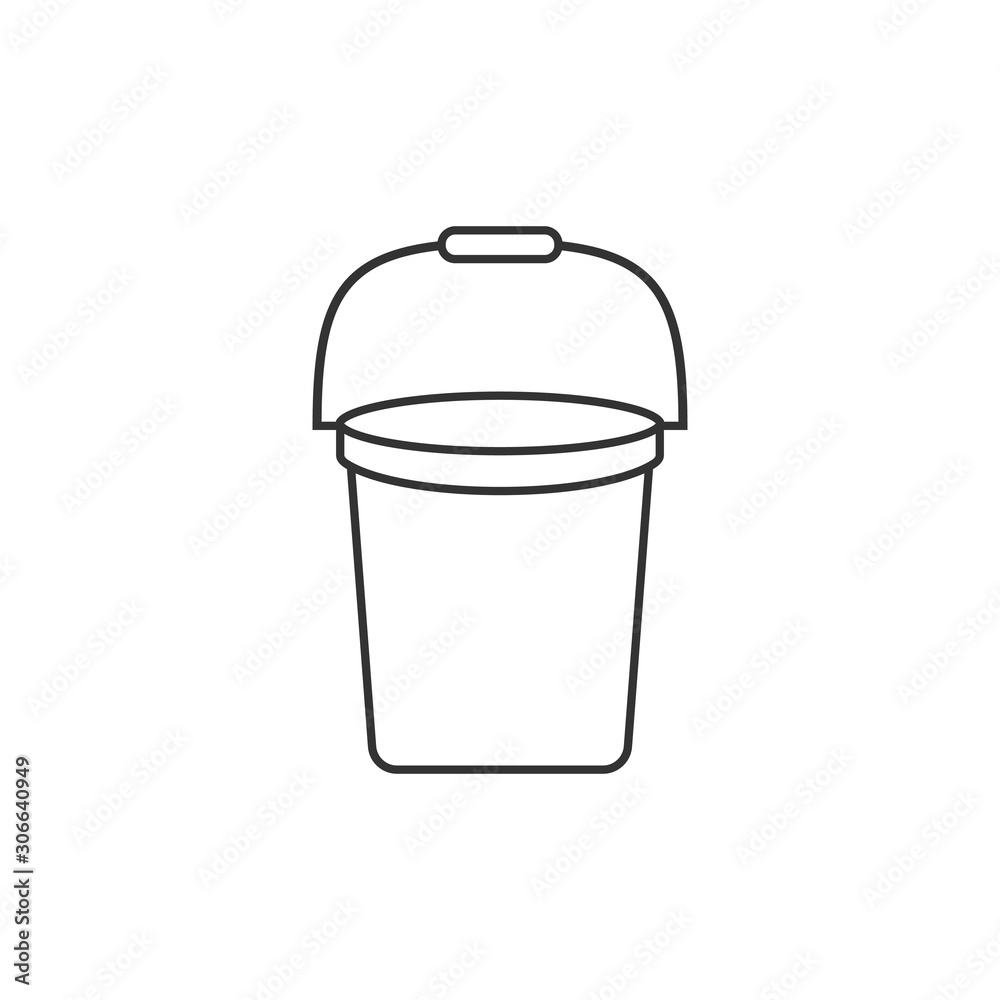 Bucket icon in flat style. Garbage pot vector illustration on white isolated background. Pail business concept. Bucket icon in flat style. Garbage pot vector illustration on white isolated background. Pail business concept.