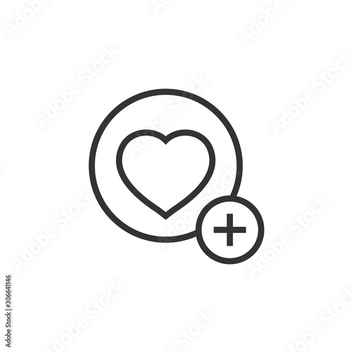 Wishlist icon in flat style. Like document vector illustration on white isolated background. Favorite list business concept.