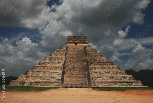 The Maya ruins at Chichen Itza in in the jungle of the Yucatan in Mexico