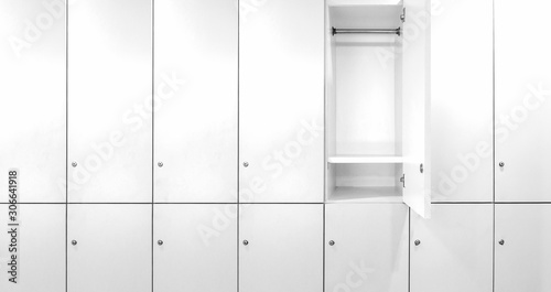 Photo White locker in fitness