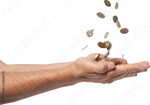 coins in hand