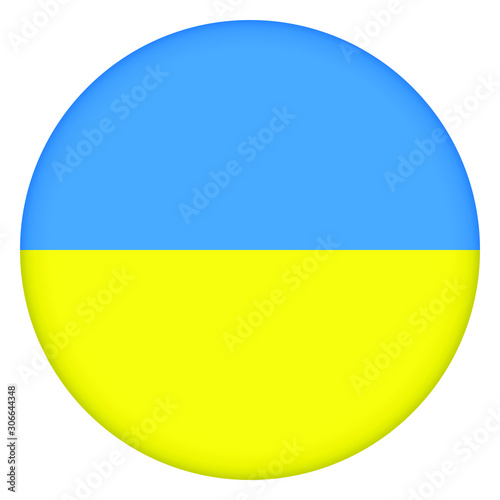 Flag of Ukraine round icon, badge or button. Ukrainian national symbol. Template design, vector illustration. 