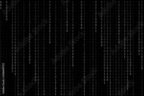 Technology digital binary code in color White in gradient shadow for backdrop or background.