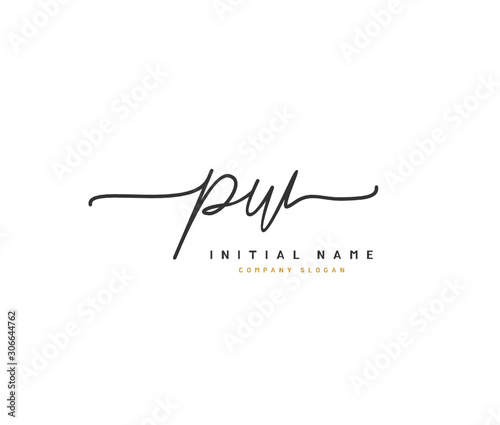 P W PW Beauty vector initial logo, handwriting logo of initial signature, wedding, fashion, jewerly, boutique, floral and botanical with creative template for any company or business.