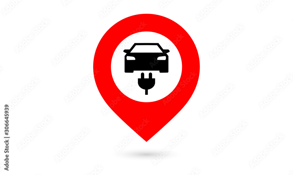 Electric car charge station map pointer, pin. Marker Electric car charge station map pointer, pin. Marker