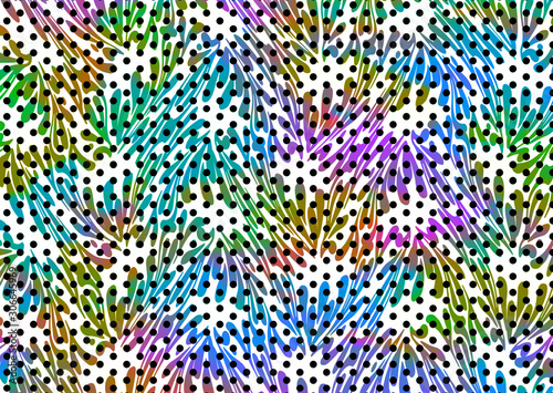 dots pattern on colorful waves texture