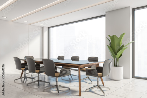 Panoramic white conference room corner © ImageFlow