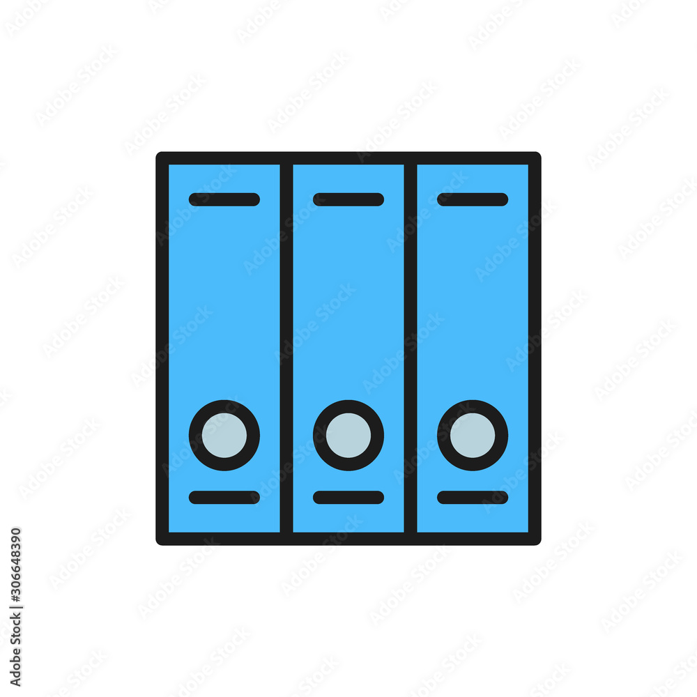 File folders flat color icon. Isolated on white background File folders flat color icon. Isolated on white background