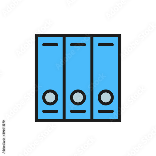 File folders flat color icon. Isolated on white background
